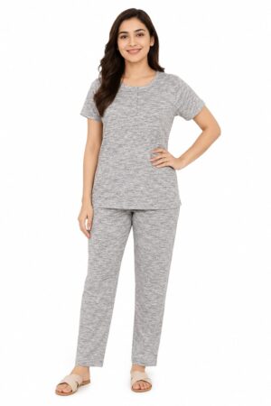 Melange Grey Top & Pant Set